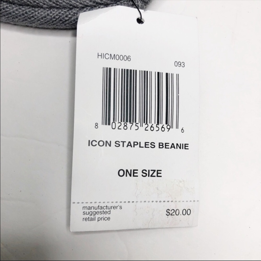 Hurley NEW Mens Icon Staples Beanie Gray White Scully Winter Knit - Picture 6 of 8